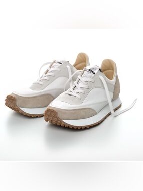 Spalwart Unisex Tempo Cream Lace-Up Sneakers, 39